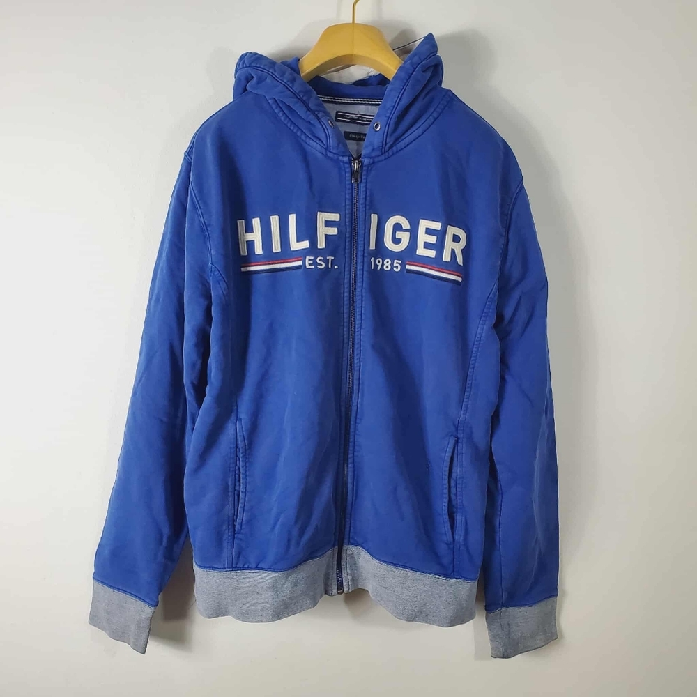 Vintage Tommy Hilfiger Blue Hoodie Sweatshirt